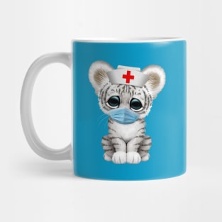 Cute White Tiger Cub Nurse Mug